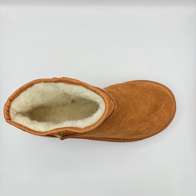 Śniegowce damskie skórzane wełna brąz - zdjęcie 5