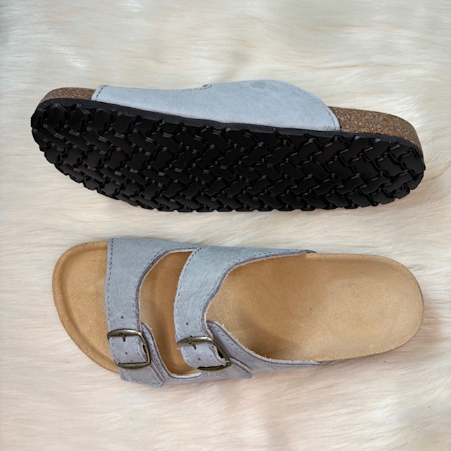 Niebieskie klapki z dwoma paskami - zdjęcie 3