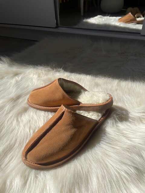 Kapcie męskie skórzane wełna - zdjęcie 2