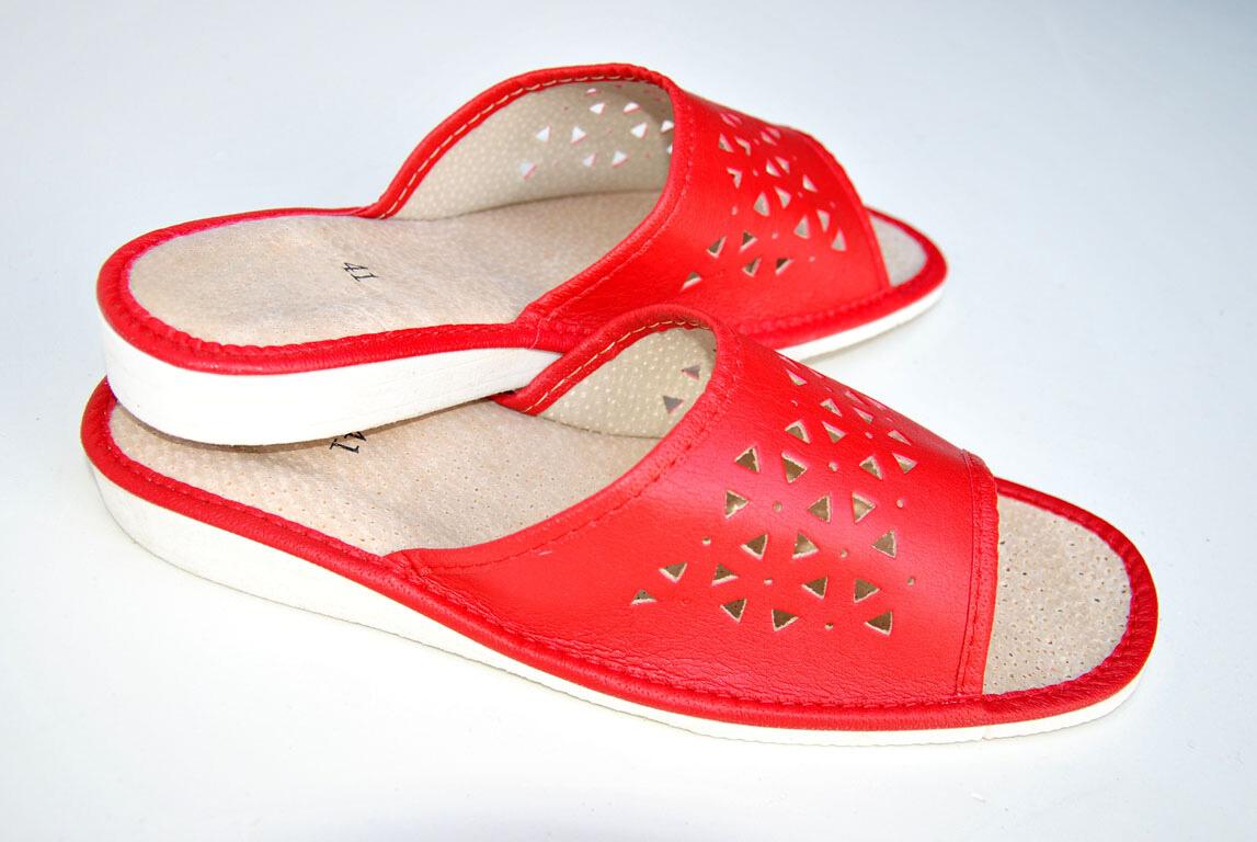 Kapcie czerwone „Siatka” - zdjęcie 2